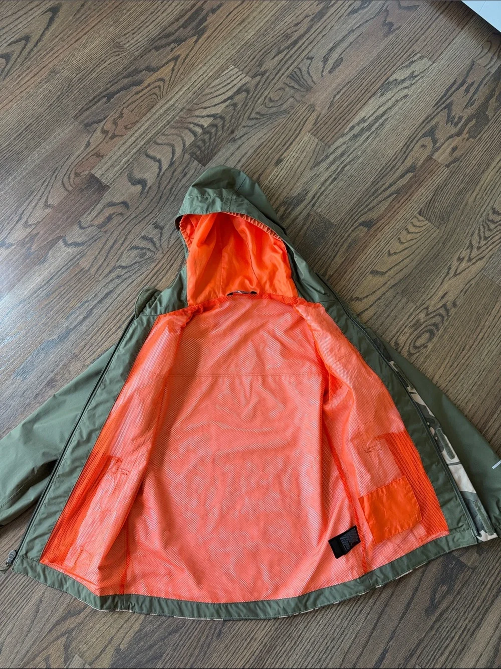 Boys The North Face Green Camo Rain Jacket